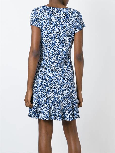 michael kors collection filed floral blue dress|michael kors women's dresses.